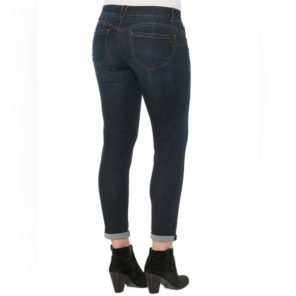 Democracy "Ab"solution Dark Indigo Vintage Denim Ankle Skimmer Jeans Size 12 - Picture 2 of 16